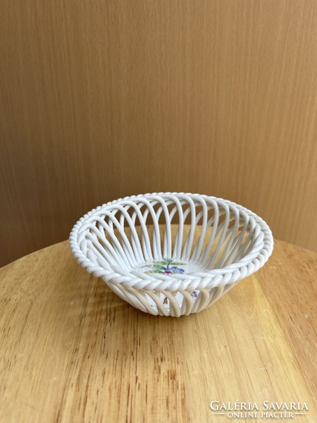 Herend porcelain ring holder bowl with braided edge a51