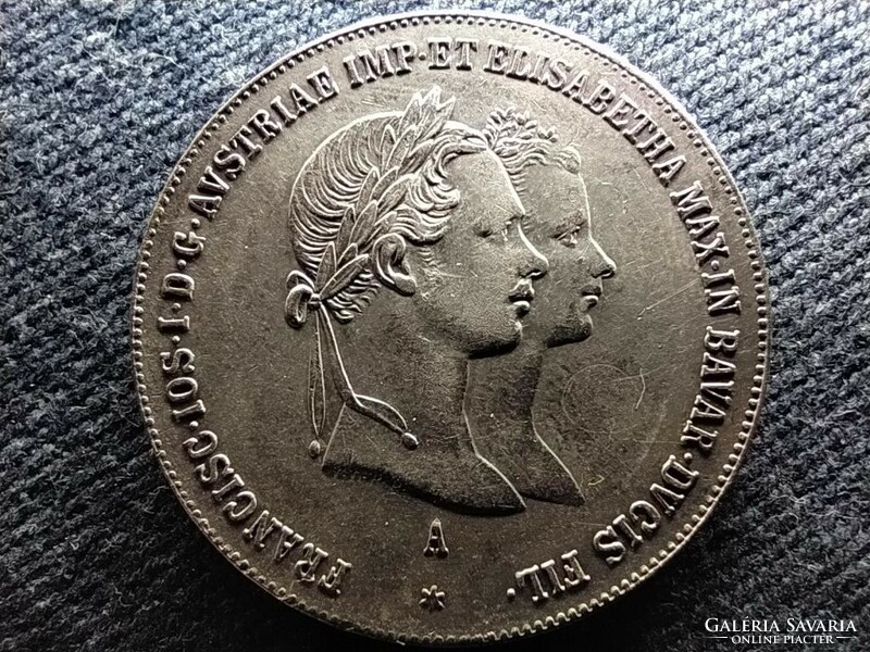 Ausztria Ferenc József és Sissi Házasságkötés .900 ezüst 1 Gulden 1854 A  (id73893)