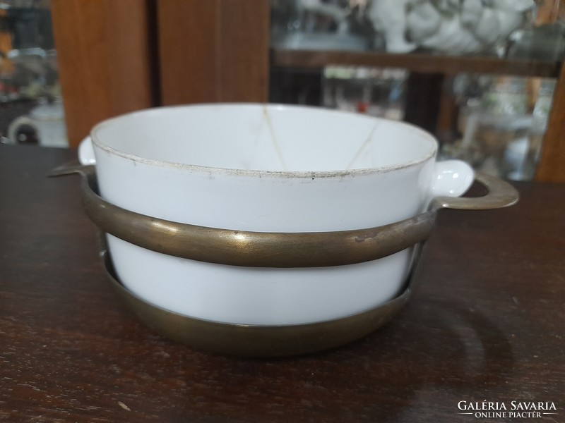 French limoges aluminite frugier copper durable soup bowl, plate.