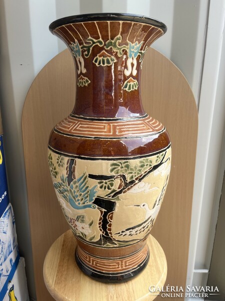 Painted - glazed oriental faience floor vase xx. No. r0