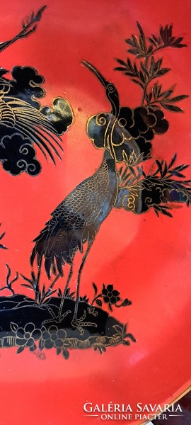 Crane bird, antique English faience bowl rarity (l3926)