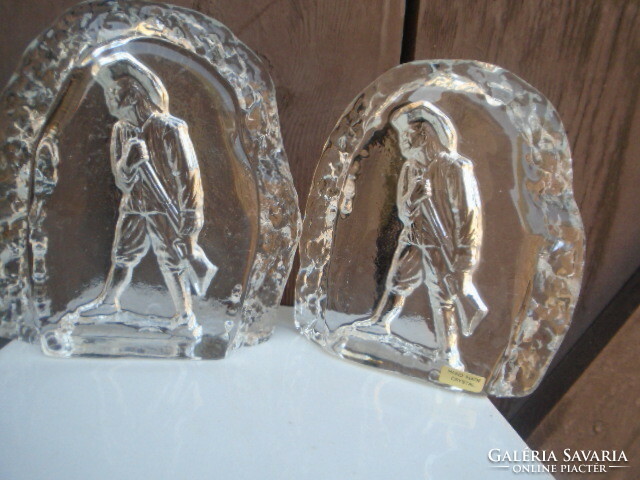 2 db Kosta Boda svéd manufaktúra munkája, kristály üveg súlyos darabok díszüveg 1986 gramm cca 14 x