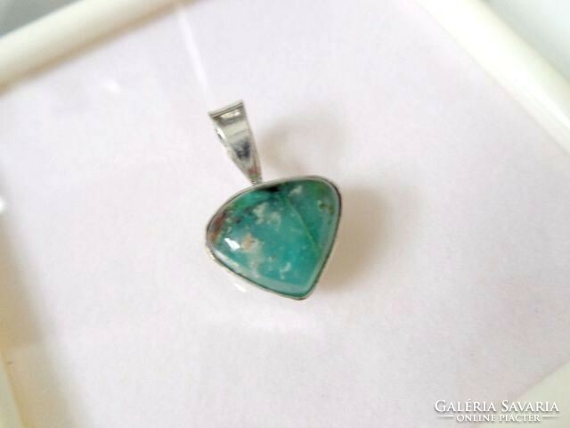 Chrysoprase small triangle mineral pendant