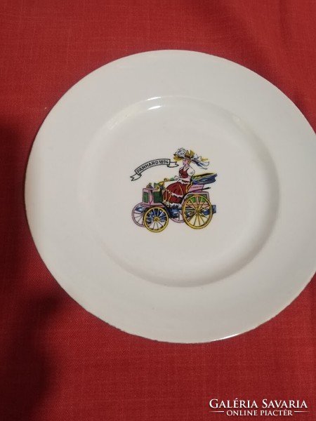 Zsolnay small plate with vintage car decor