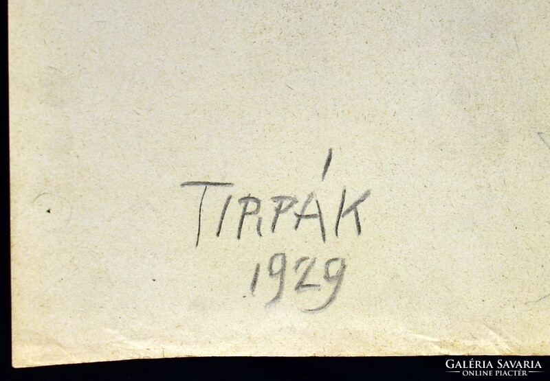 Tirpák Sándor (1884-?): ART DECO FÉRFI AKT TANULMÁNY 1929