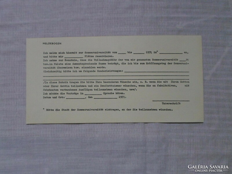 Régi, retro irat 1.: nyári egyetemi kurzusok – Magyarország, 1971 (felsőoktatás)