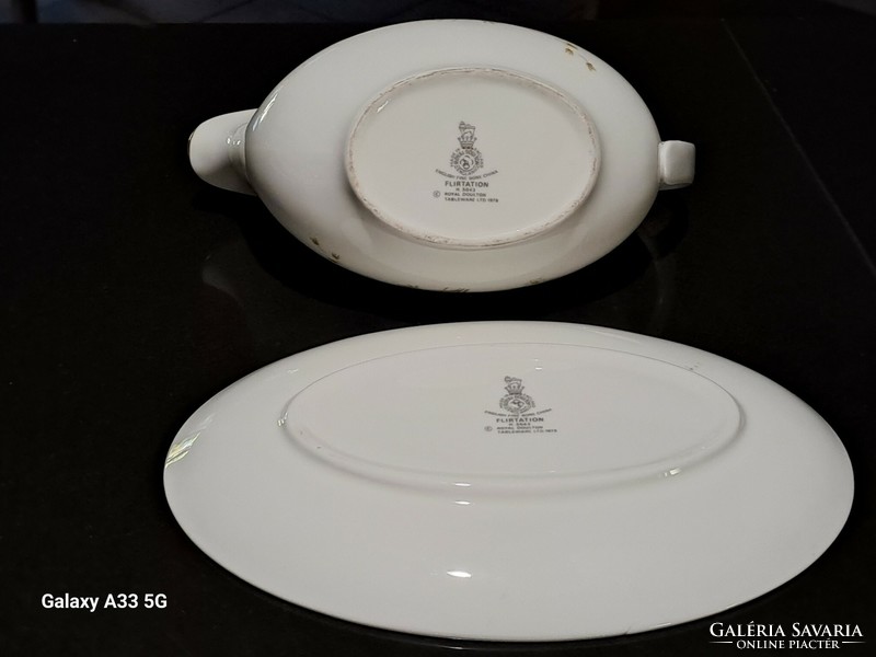 Vintage angol porcelán Royal Doulton szószos tál aljjal