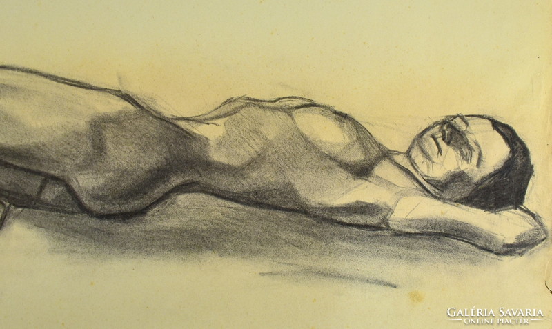 Sándor Tirpák (1884-?): Art Deco reclining nude 1929
