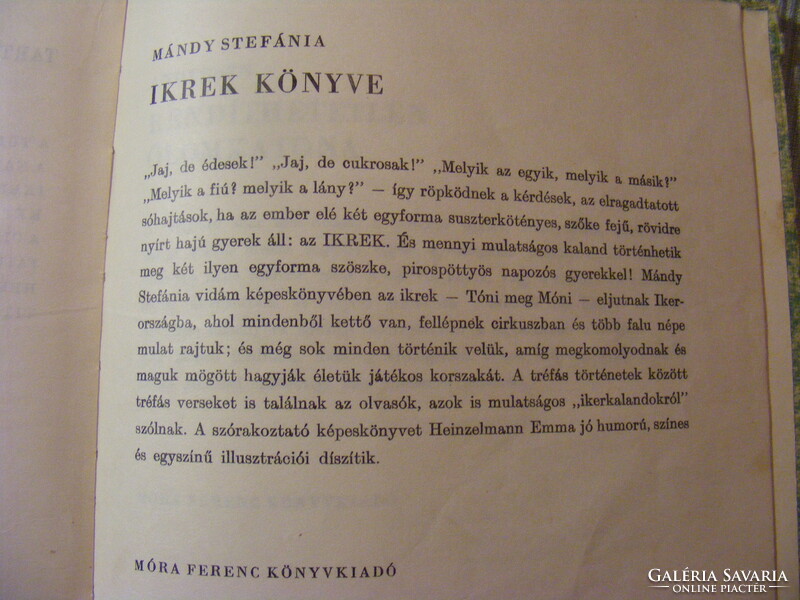 Ikrek könyve - Mándy Stefánia  1964
