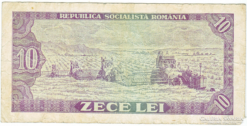 Romania 10 lei 1966 wood
