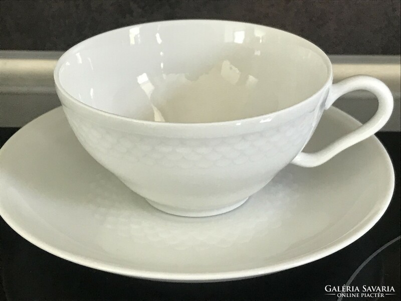 Rosenthal snow-white mocha cups with bottoms, fine pattern,