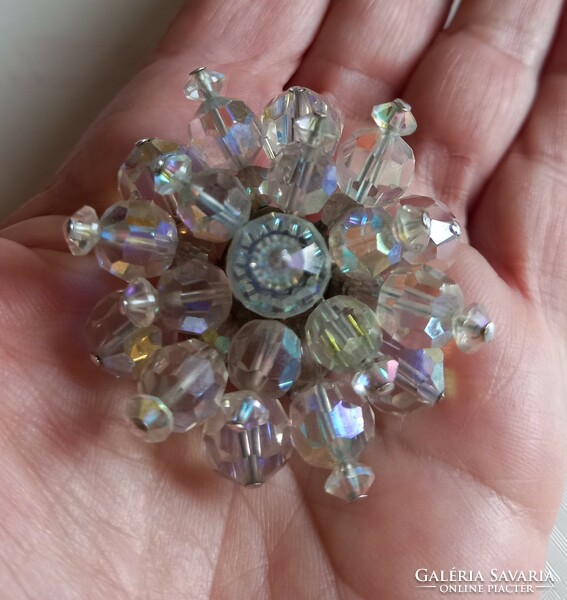 Vintage 1950 aurora borealis crystal kituzo brooch