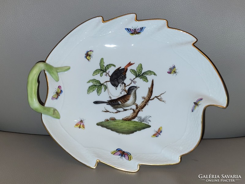 Herendi rothschild ro leaf-shaped serving bowl