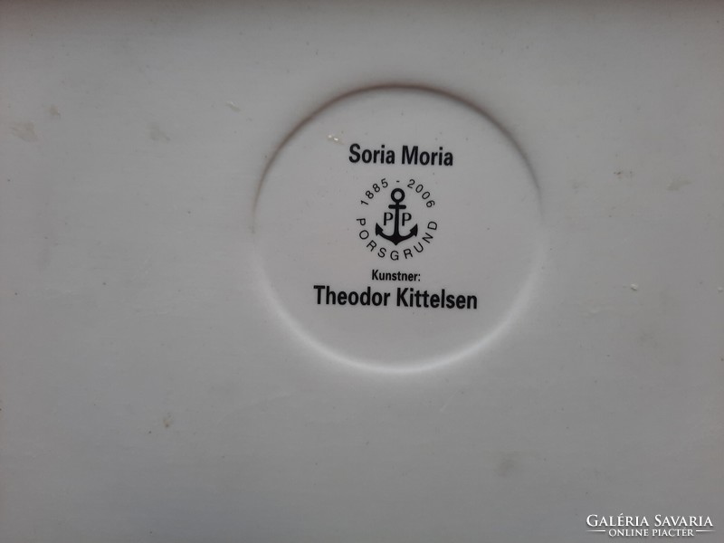Theodor Kittelsen: Soria Moria c. eredeti jelzett porcelánfestmény pecséttel
