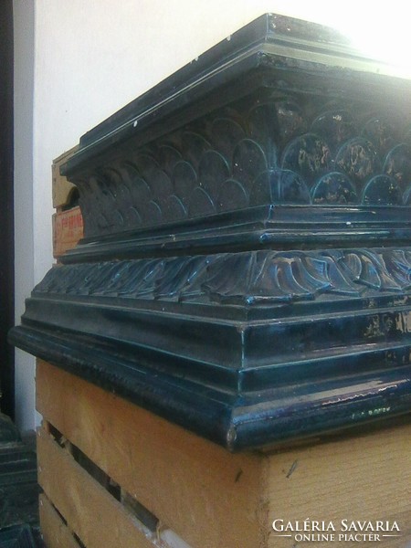 Huge cobalt blue castle tile stove from Meissen (1880-1900)