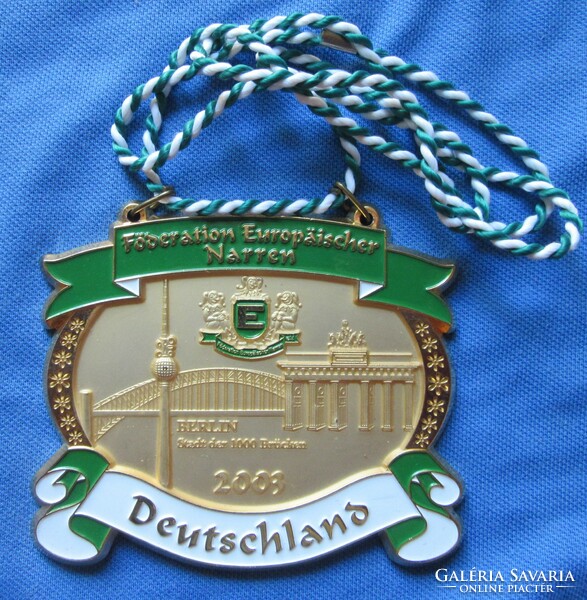 German commemorative medal European Union of Fools 2003 Germany, 8.4 X 9.4 cm.