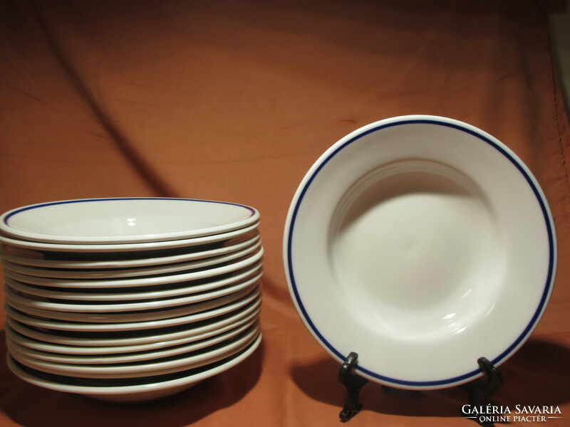 Zsolnay blue striped deep plate