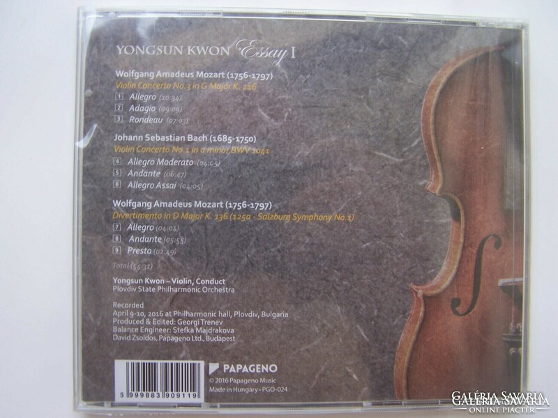 Violinist Yongsun Kwon Eassy I. CD :Mozart, Bach művek