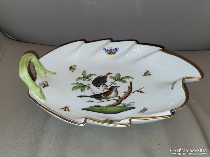 Herendi rothschild ro leaf-shaped serving bowl