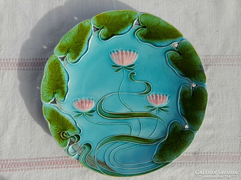 Villeroy & boch art nouveau water lily majolica wall decorative plates