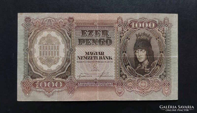 1.000 Pengő 1943, F+