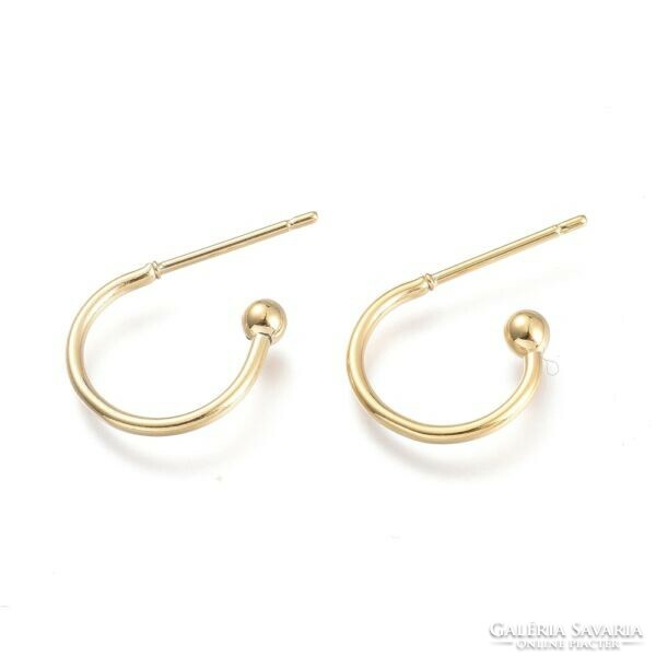 24K gold-plated medical metal half hoop earrings, can also be used by little girls.