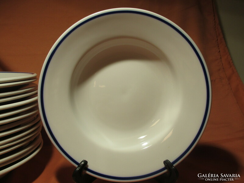 Zsolnay blue striped deep plate