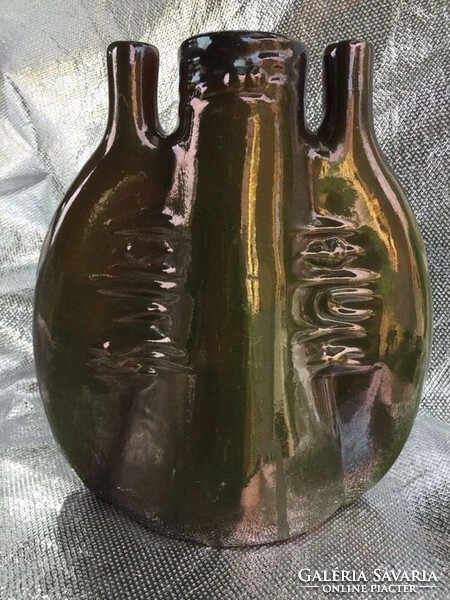 Zsolnay? Mid-century eozinos desing kerámia váza Pécsről
