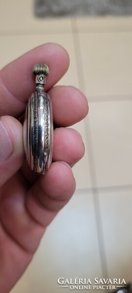 Antique silver remontoir cylindre women's pocket watch.