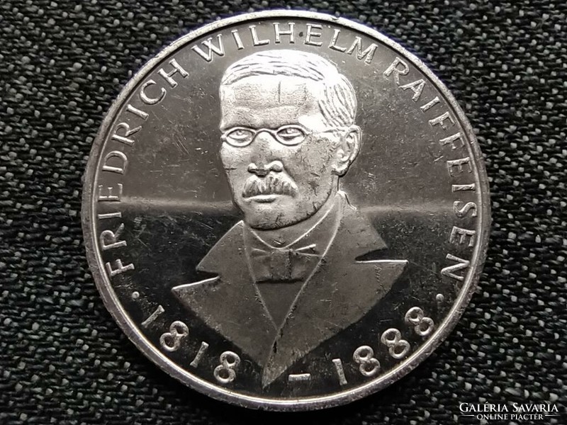Németország 150 éve született Friedrich Wilhelm Raiffeisen .625 ezüst 5 Márka 1968 (id22951)