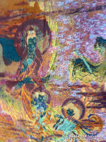 Buddhist silk brocade textile image thangka