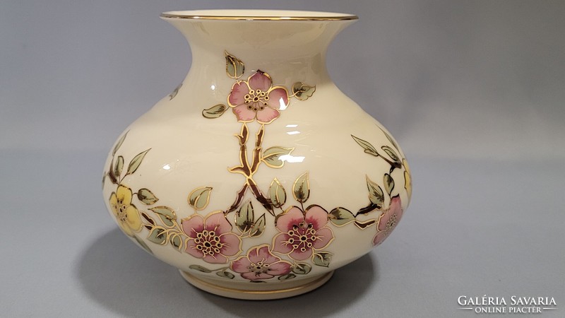 Rare Zsolnay hand-painted porcelain vase