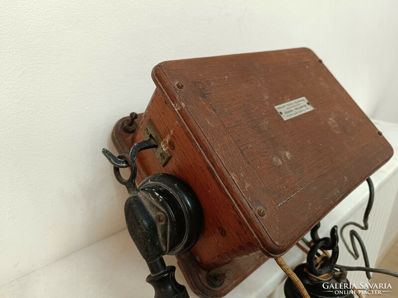 Antique telephone wall-mounted wooden box earphone wooden telephone with earpiece listening starožitný telefón 208 7501