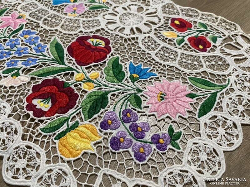 Kalocsai risel tablecloth package - 13 pcs - vibrant colors - beautiful embroidery - half price!