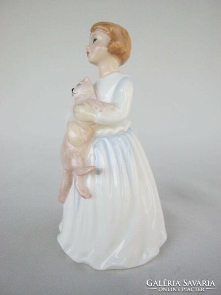 Royal Doulton porcelán lány cicával