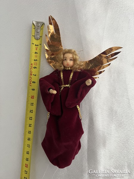 Old wax angel with head and hands Christmas tree decoration