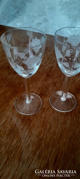 Pair of antique wine glasses