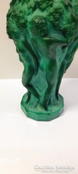 Art deco malachite glass vase curt schlevogt - 51490