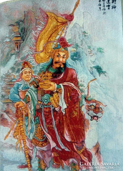 Tibetan Buddhist silk brocade textile image thangka