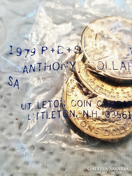 Susan B Anthony USA Dollár szett 1979 P + D + S UNC: - Littleton Coin Company csomagolásban