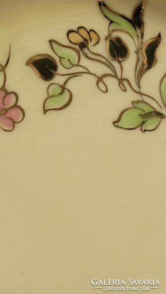 Zsolnay pillangós kézzel festett porcelán gyűrűtartó tálca, tálka