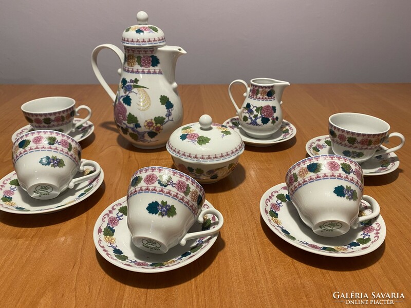 Kahla jelzett porcelán teáskészlet / kávéskészlet - GDR Kelet-német -1970-es évek - 14 darabos