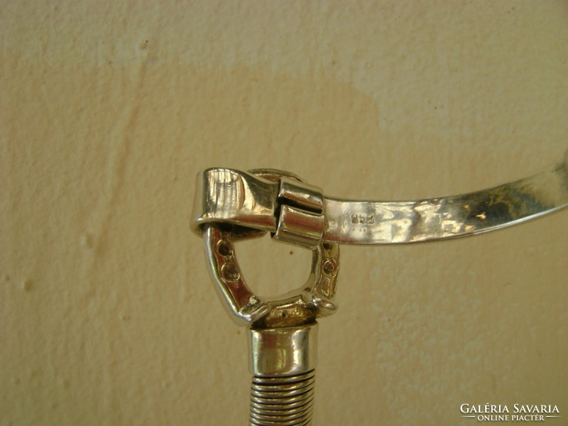 Filigrán antik ezüst uniszex karperec  szerencse patkó ötvös munka egyedi készítésű