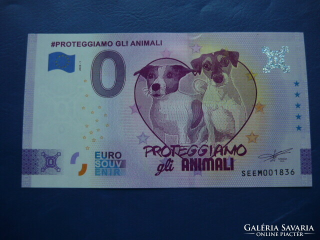 Italy 0 euro 2023 animal friendly! A dog at heart! Rare commemorative paper money! Ouch!