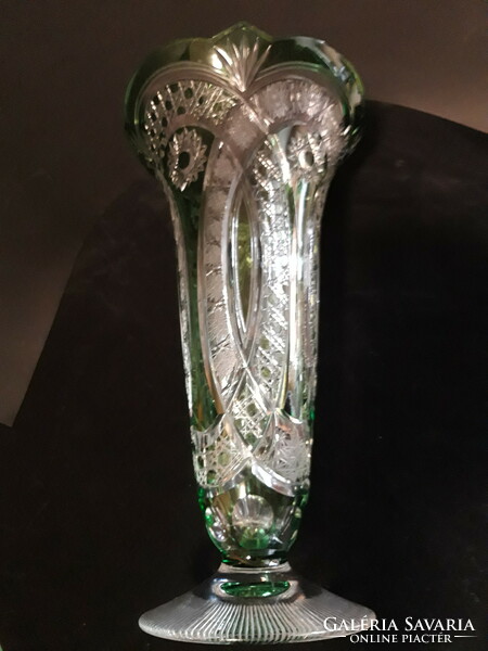 Green crystal vase (large)