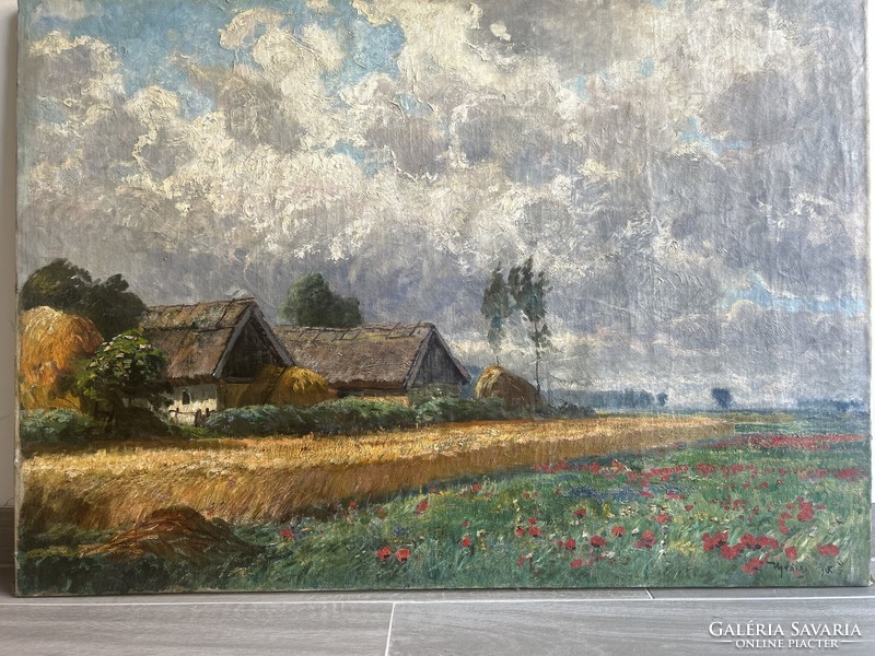 Ignác Ujváry (farm with wheat field)