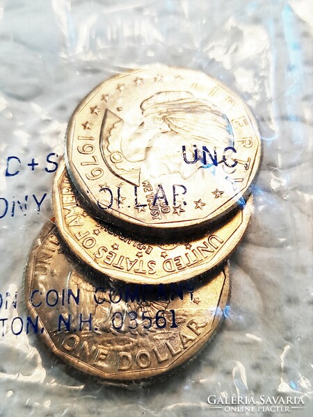 Susan B Anthony USA Dollár szett 1979 P + D + S UNC: - Littleton Coin Company csomagolásban