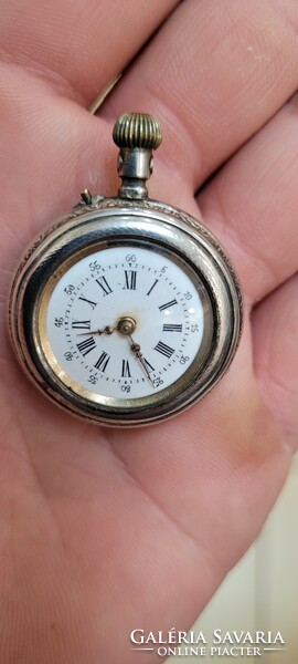 Antique silver remontoir cylindre women's pocket watch.