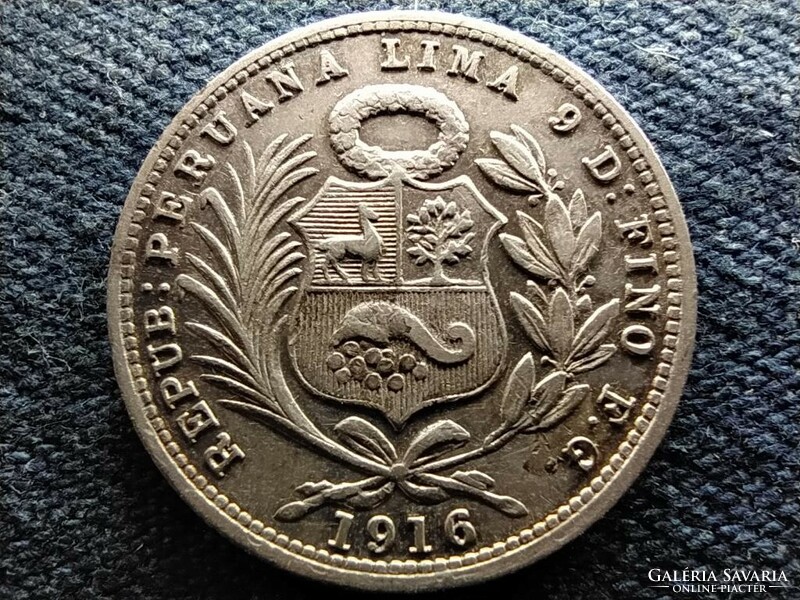 Republic of Peru (1822-present) .900 Silver 1/5 sol 1916 (id65356)