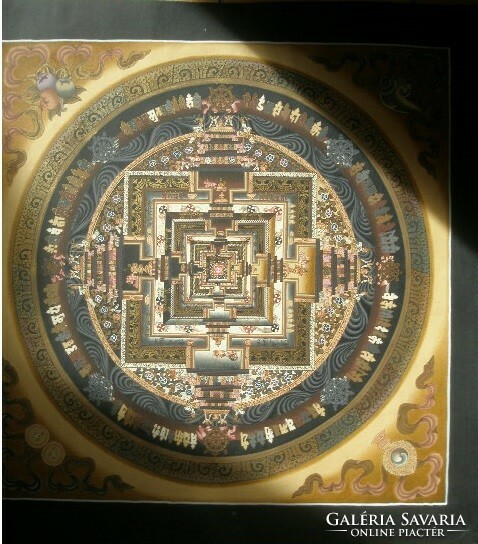 Tibetan Buddhist hand painted ! Kalachakra mandala